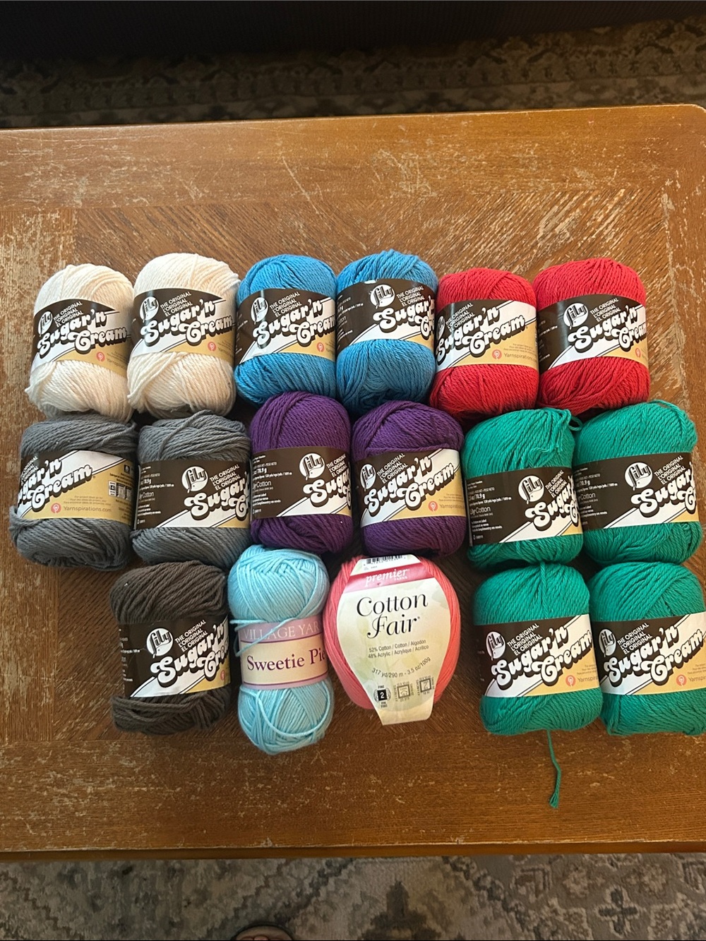 Sugar 'n Cream & Assorted Yarn Lot - Multicolor Cotton Skeins